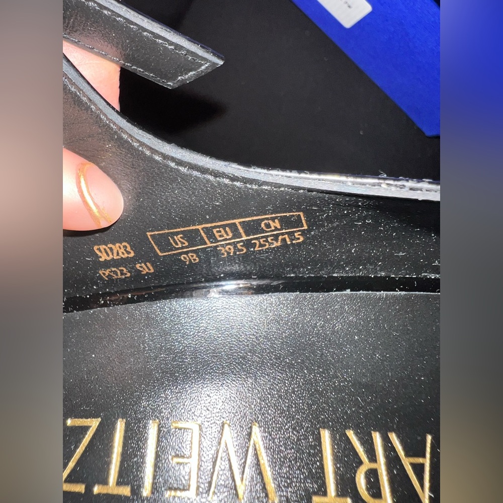 Stuart Weitzman Skyhigh 145 Mary Jane Platform Pumps Black Patent 9B New in Box - Picture 4 of 14